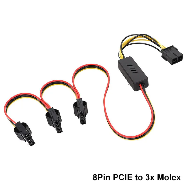 Adaptador Angitu GPU de 8 pines a Cable de disco duro Sata/Molex 12V a 5V PCIE a 1x2x3x4xSATA Cable de disco duro IDE 4PIN - imagen 3