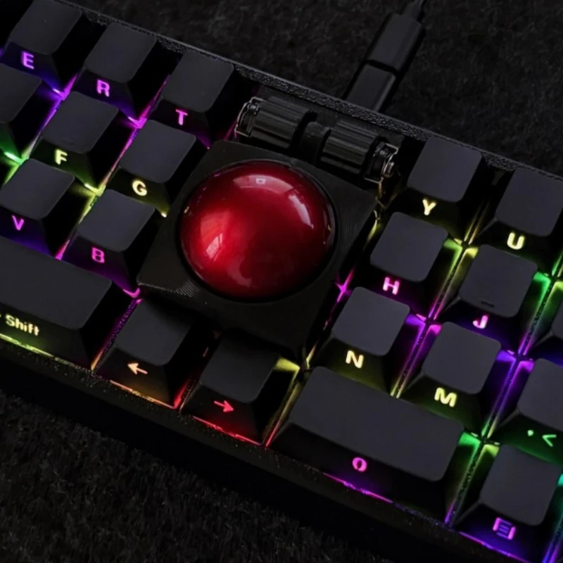 Gran oferta WK 40 BALL Mini Trackball teclado personalizado con cable RGB soporte de intercambio en caliente vía Trackball ratón teclas izquierda y derecha regalo DIY - imagen 2