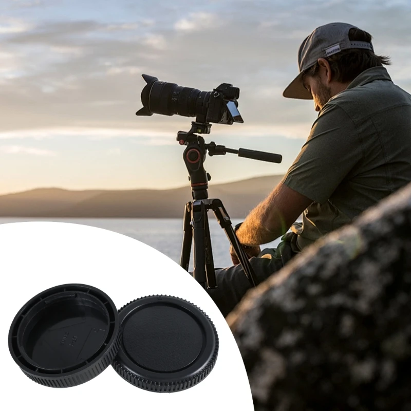 2 Establecer cubierta lente trasera protectora con tapas protección del cuerpo para OM Mount OM-1, OM-2, OM-3 y más lente