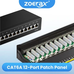 ZOERAX Panel Conexión RJ45 CAT6A Blindado LAN – Montaje Pared/Mesa