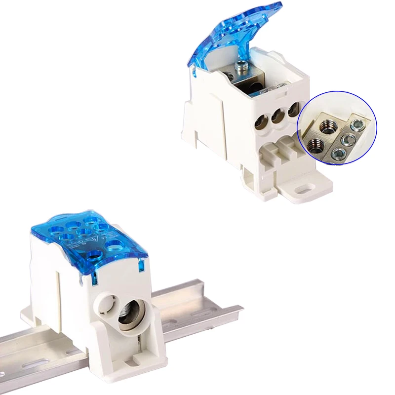 Caja de distribución, conector eléctrico de cable de alimentación, bloque de terminales de Riel Din, UKK 80A/125A/160A/250A/400A - imagen 4