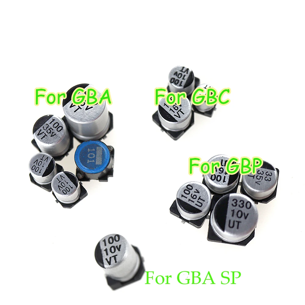 50 juegos de condensador de placa base para GBA GBC GBP GBA SP capacidad eléctrica sólida para Gameboy COLOR GBC GBA GBP reemplazo