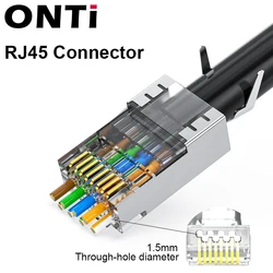 OMAY Conector RJ45 CAT7 Blindado STP 10 Gbps Chapado en Oro