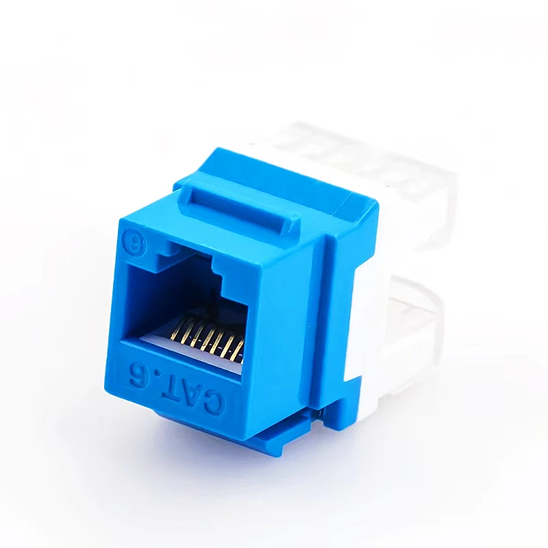 HTOC-enchufe de instalación de Cable de red Keystone CAT6, módulo sin enmascarar chapado en oro, RJ45, 180 ° - imagen 4