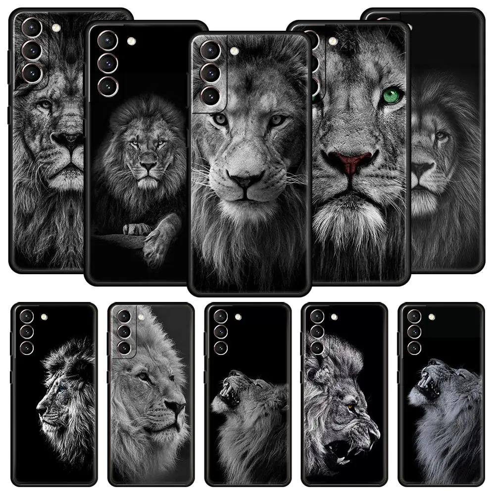 Funda de teléfono con animales salvajes de León para Samsung Galaxy S24 S23 S22 S20 Ultra S21 FE 5G S10 S9 Plus S10E, funda de silicona suave