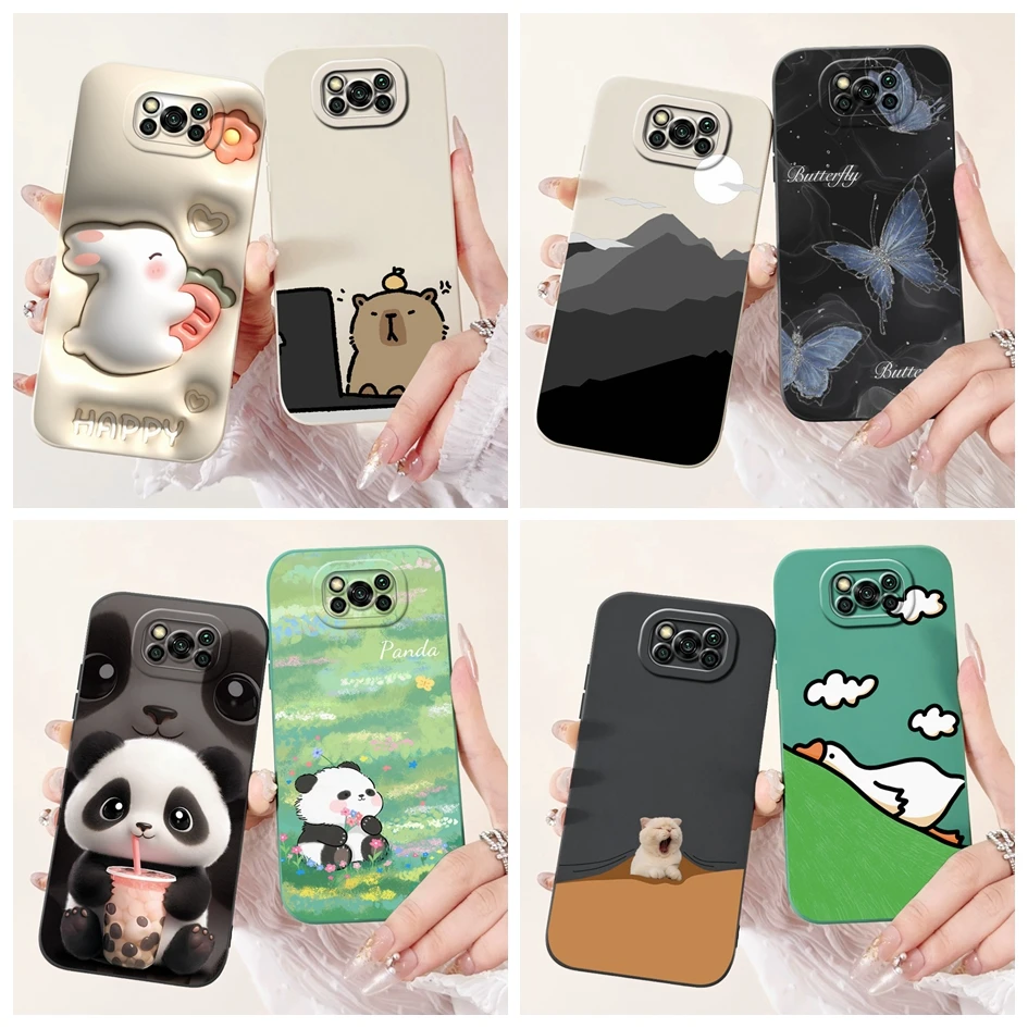 Funda de silicona a prueba de golpes para Xiaomi Poco X3 Pro, cubierta trasera mate suave, NFC, protección de cámara