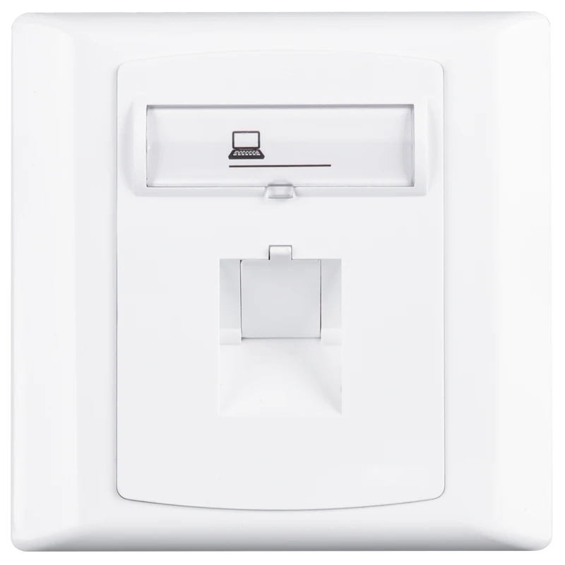 Linkwylan-cubierta de pared de red CAT6 RJ45, Panel de Internet de 1 puerto Dual, toma LAN, placa frontal para interruptor Ethernet, 86x86mm - imagen 3