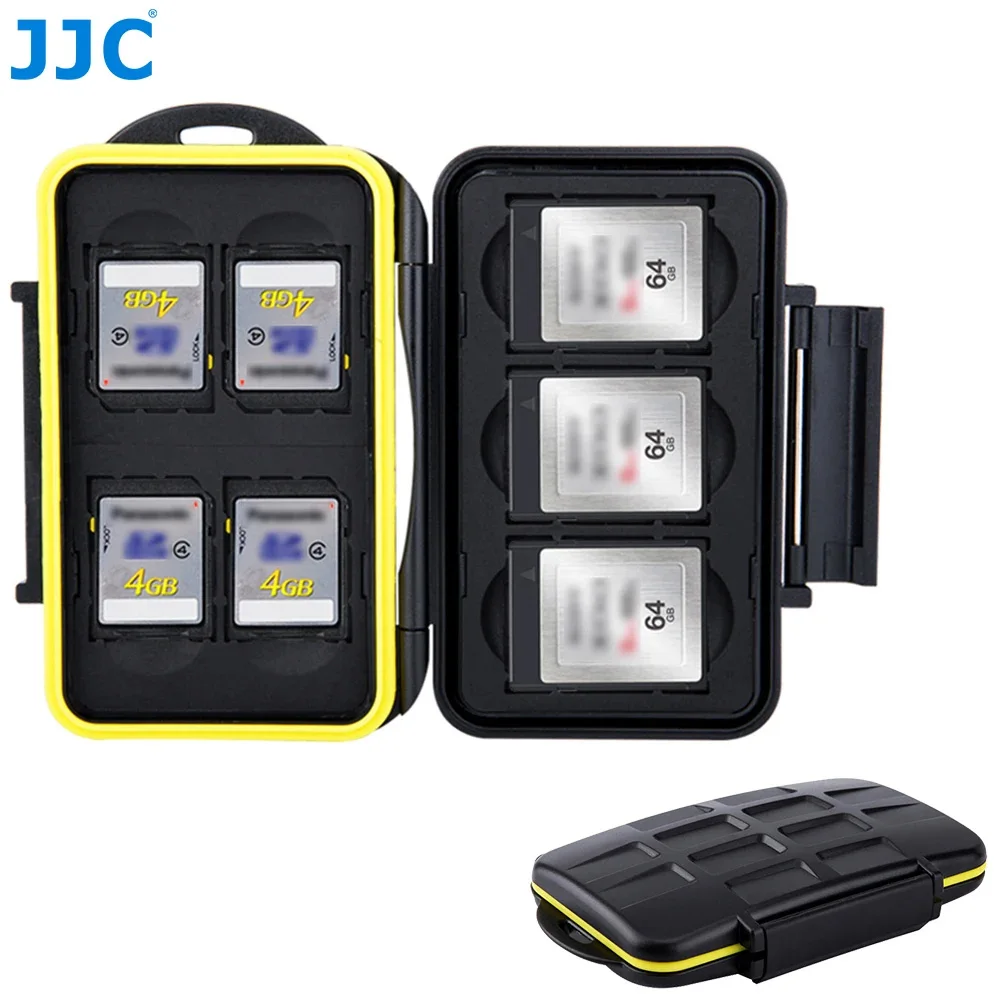 JJC XQD funda para tarjeta SD SDXC SDHC, estuche de almacenamiento para tarjeta de memoria resistente al agua, protección dura para 3 tarjetas SD + 4 tarjetas XQD