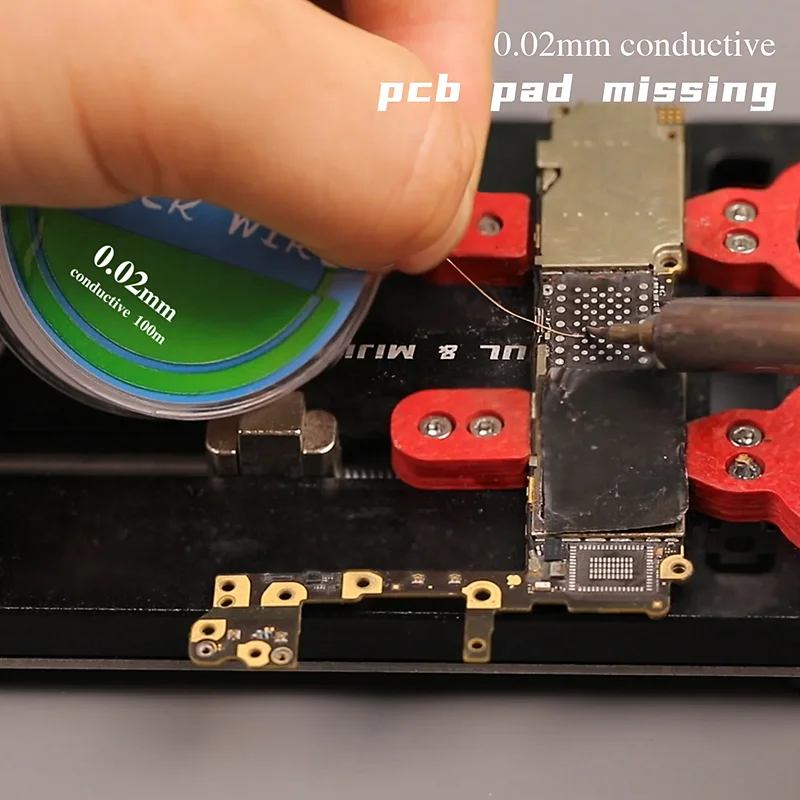 2UUL 0.01 0.02 0.009mm 100m Ultrafine Jumper Wire Insulative/Conductive Phone Fingerprint Dedicated Silver Flying Line - imagen 5