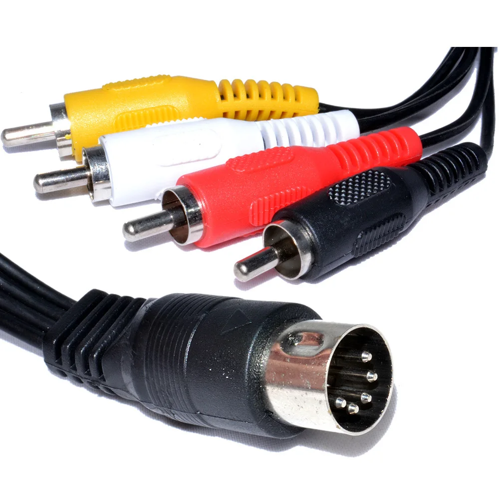 Cable MIDI DIN macho de 5 pines a 4 RCA macho hembra Cable de Audio para sistemas estéreo Naim Quad enchufe macho DIN de 5 pines más nuevo 0,5 m 1,5 m - imagen 5