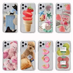 Funda de teléfono de lujo con animales de comida de verano para Samsung A36 A26 A56 A16 A06 A55 A35 A25 A54 A34 A24 A14 A13 A53 A33 cubierta trasera transparente
