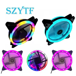 Ventilador de chasis LED, computadora de doble apertura, Aurora Eclipse, 16LED, 12025 Cool, 12CM