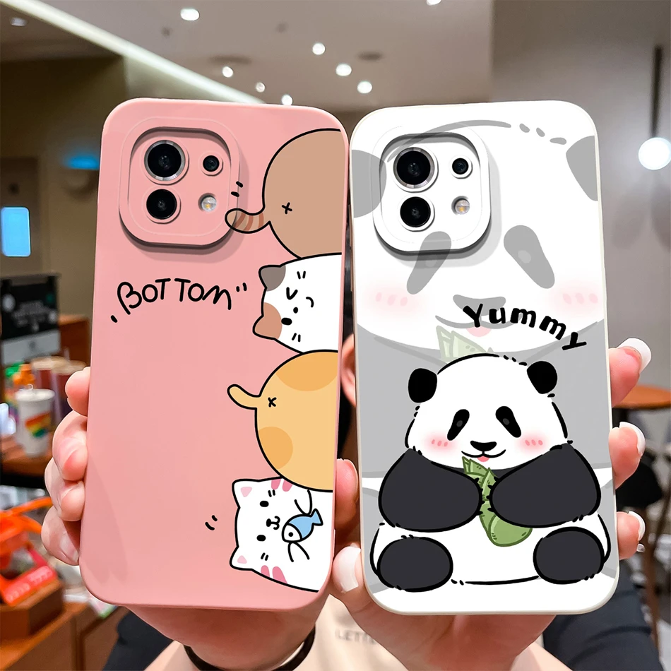 Para Xiaomi Mi 11 Lite/Mi 11 Pro funda de teléfono protección completa bonita contraportada para Mi11 Lite Mi 11Pro parachoques de silicona líquida suave - imagen 3