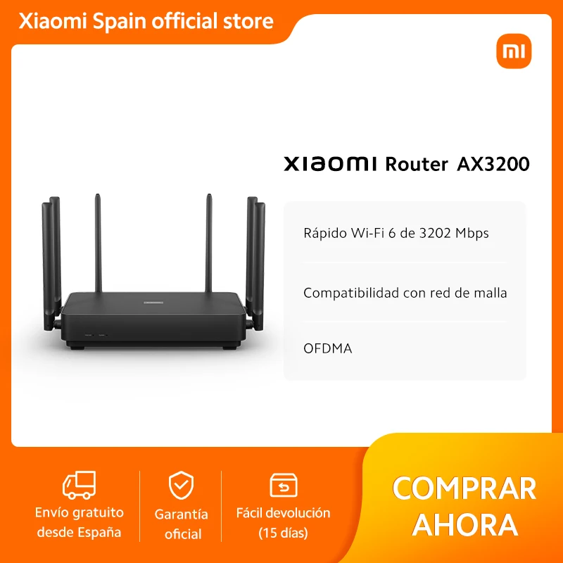 Official｜Xiaomi Router AX3200｜Rápido Wi-Fi 6 de 3202 Mbps ｜Compatibilidad con red de malla ｜OFDMA
