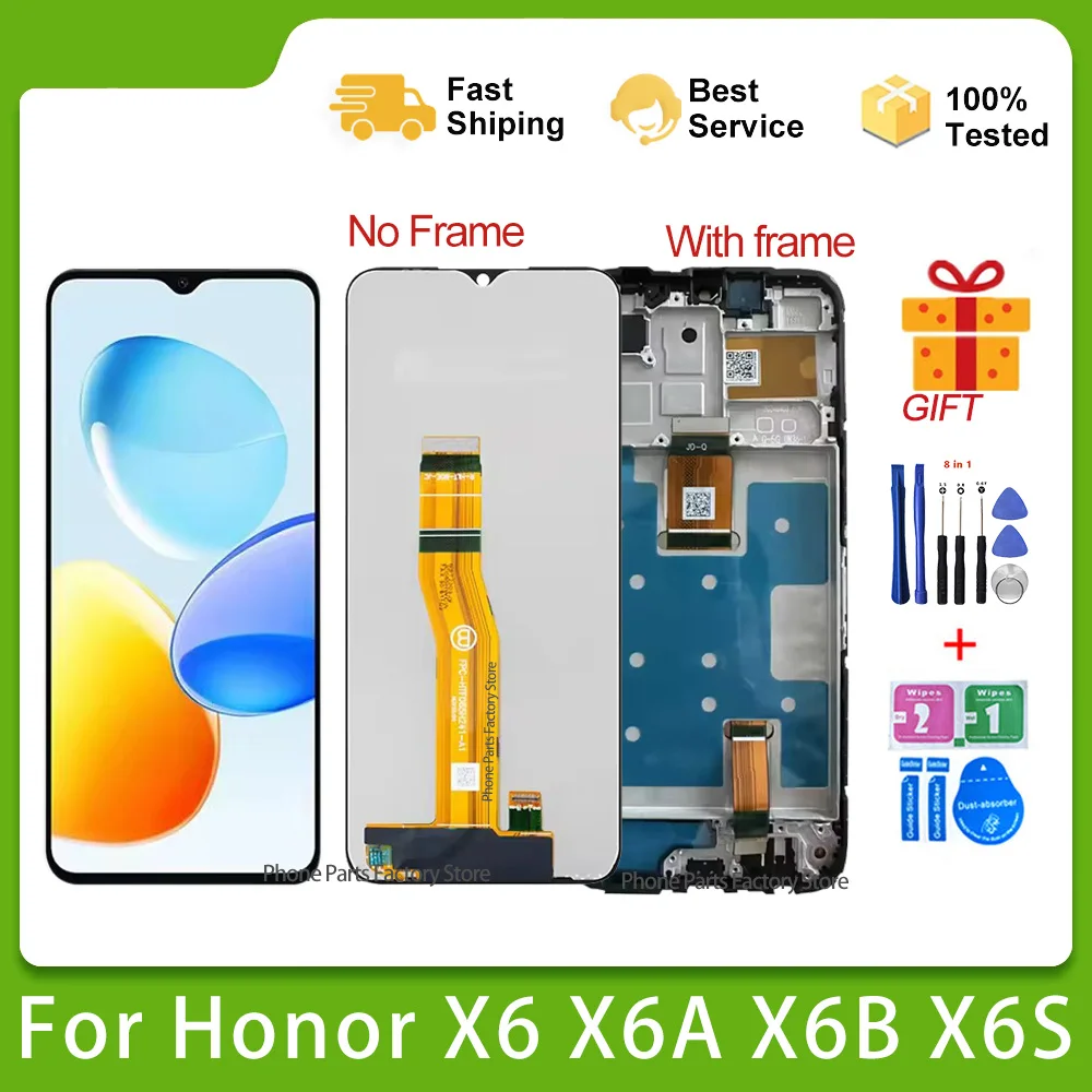 Testado OEM VNE-LX1 WDY-LX1 JDY-LX1 Lcd Premium para Honor X6 X6A X6B X6S pantalla táctil digitalizador Panel montaje con marco
