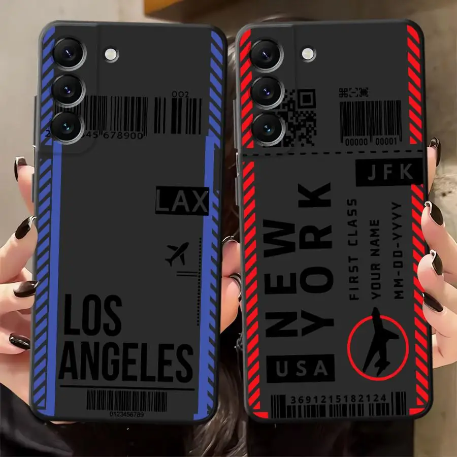 Funda de teléfono suave negra con paso de embarque creativo para Samsung Galaxy A10 A12 A06 A04 A70 A30 A15 A05 A17 A20 A13 A50 A40 A16