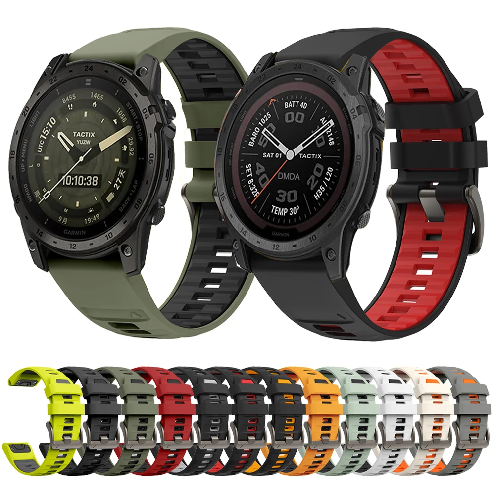 Correa de reloj deportivo de silicona de 26 y 22mm para Garmin Tactix 7 Pro/Bravo/Delta/Quatix 7X 6/Enduro 3/Fenix, correa de reloj inteligente de liberación rápida - imagen 2