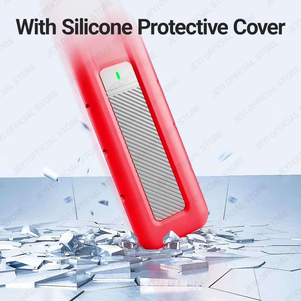 JEYI 20G M.2 NVMe SSD con cubierta protectora de silicona, USB C 3,2 Gen2 x2 20Gbps NVME caja de unidad de estado sólido externa - imagen 5