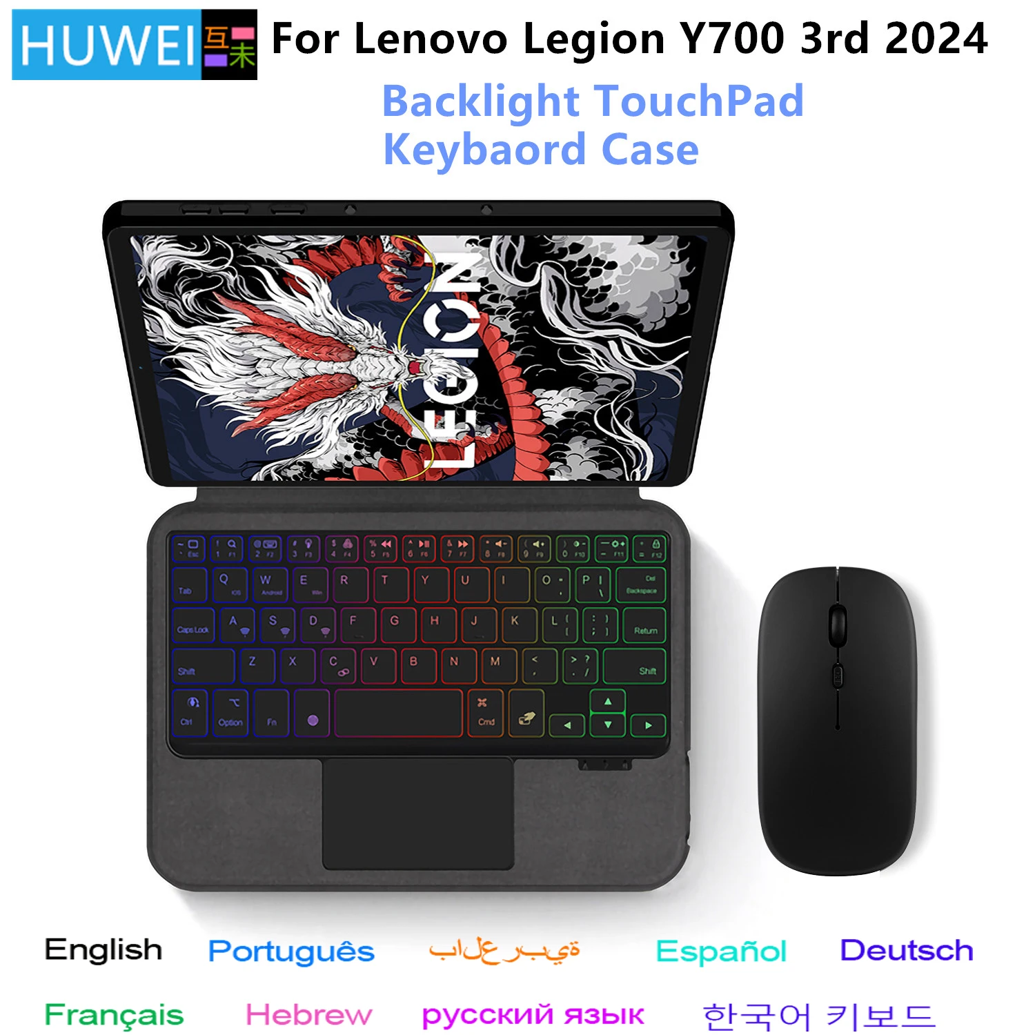 Funda con teclado mágico para Lenovo LEGION Y700 2025, tableta de juego para Legion Y700 3. a generación, funda para teclado con retroiluminación TB321FU de 8,8 pulgadas - imagen 2