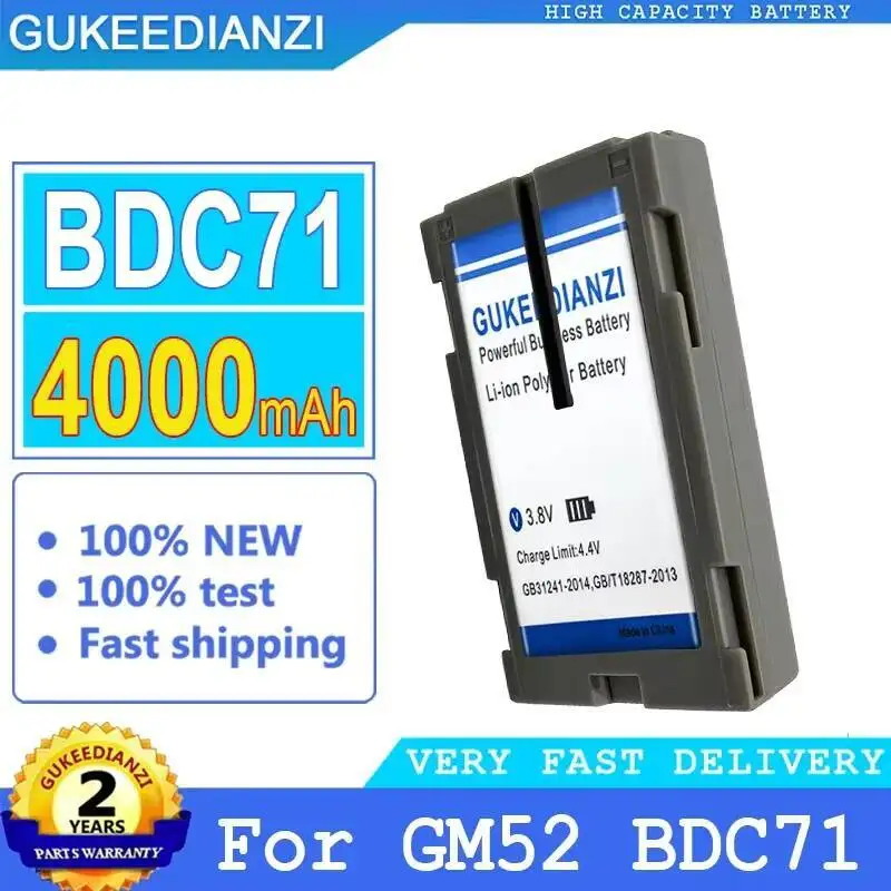 Alta capacidad respetuosa con el medio ambiente de la batería de la estación total 4000Mah para GM52 BDC71