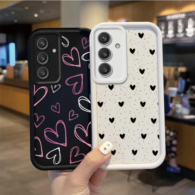 Funda de corazón de amor de dibujos animados Ins para Samsung Galaxy S25 FE S24 S23 S22 S21 S20 Plus Note 20 Ultra 5G S25 Plus S24 Ultra - imagen 2