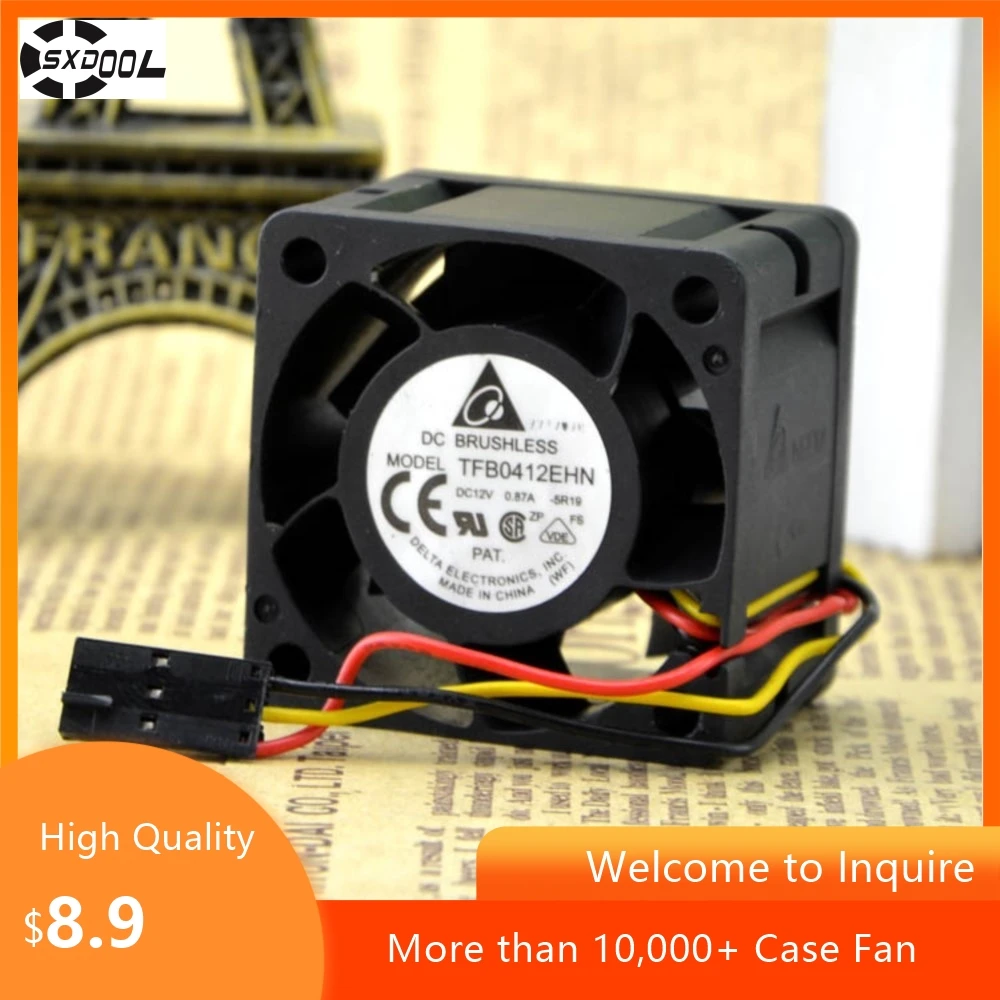 para Delta TBB0412EHN 40mm 12V ventilador PWM de 4 cables, alto flujo de aire 0.87A para refrigeración de servidor de refuerzo de coche RC - imagen 3