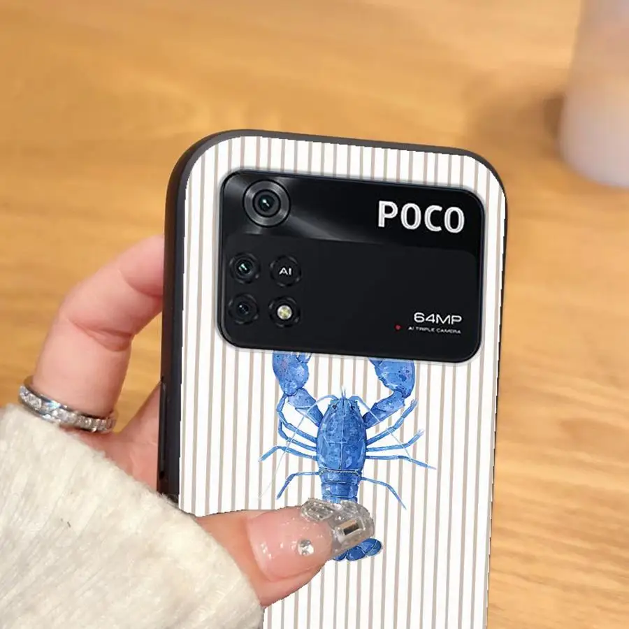 Funda de teléfono suave negra con animales marinos para Xiaomi Poco C61 F1 M3 M4 M7 Pro C50 F3 M5 C75 X3 X4 X5 X7 Pro C40 C71 - imagen 3