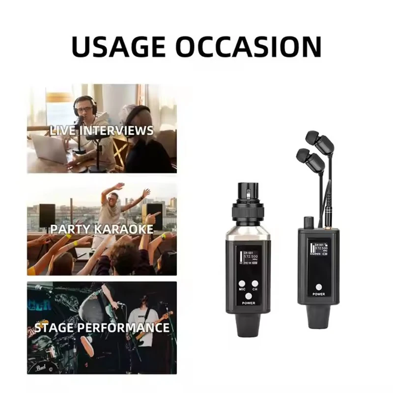 Sistema de monitorización intrauditivo inalámbrico IEM UHF Mono Frecuencias de un solo canal seleccionables para DJ de actuaciones en escenario de cantante - imagen 3