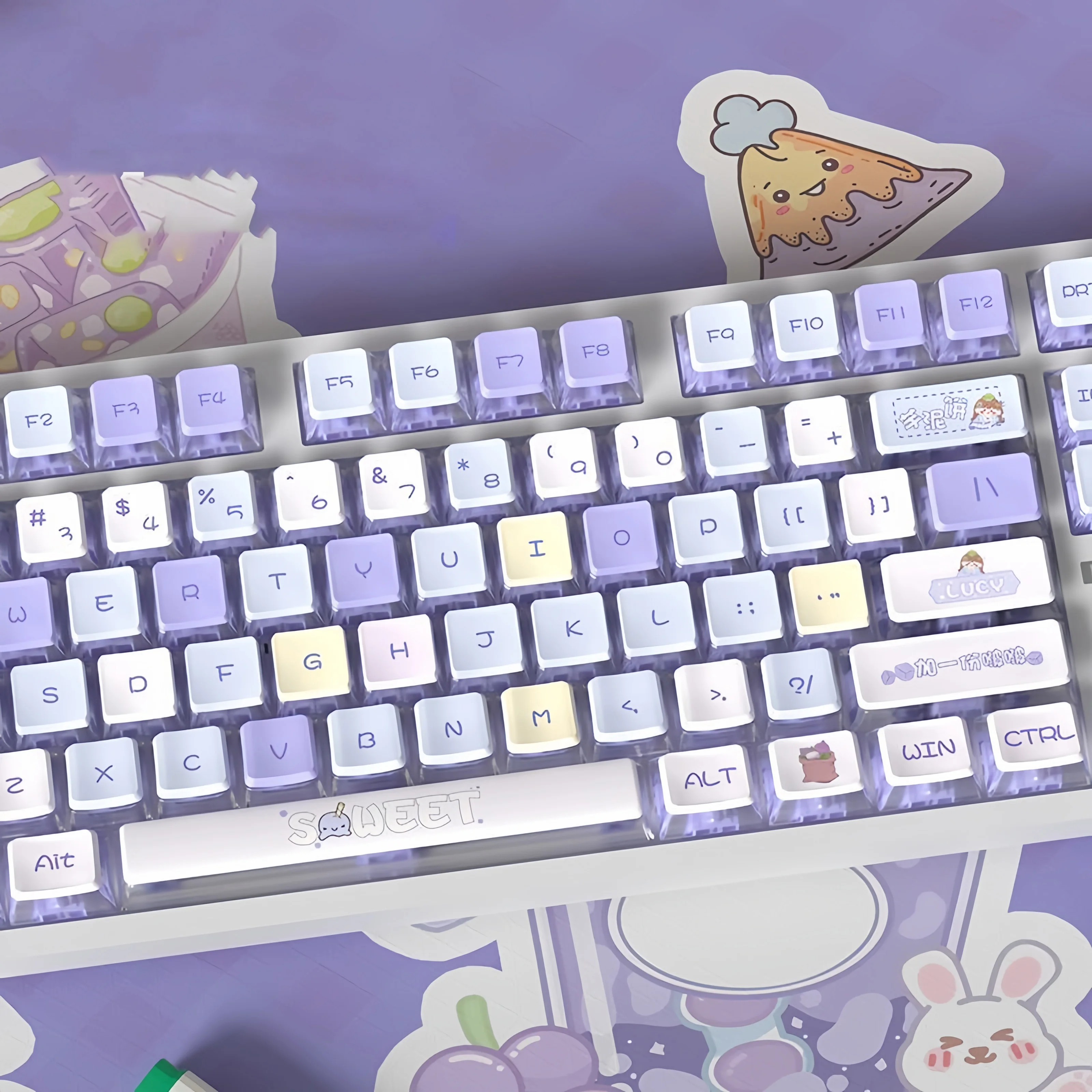 Teclas translúcidas con temática de refresco y menta, 130 teclas, tinte Sub personalizado, teclas de PC PBT para teclados de interruptores Cherry Gateron MX - imagen 2