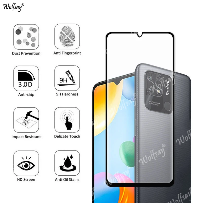 Para Xiaomi Redmi 10C vidrio para Redmi 10C 10 9 9A 9C 9T Note 11 Pro 11S 10S vidrio templado HD película protectora de pantalla para Redmi 10C - imagen 2
