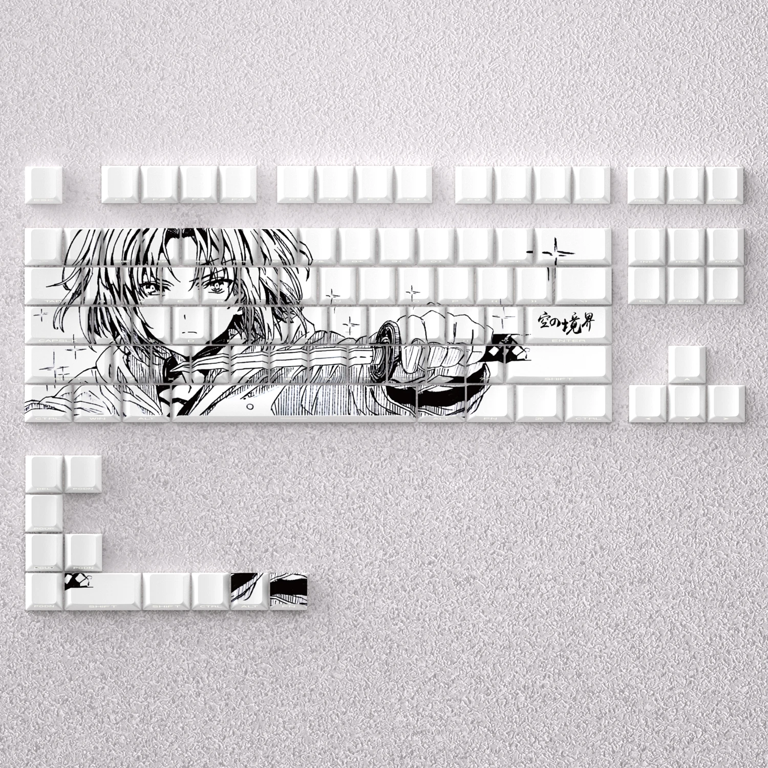 98 teclas Ryougi Shiki Keycaps Anime Key Cap Set Cherry PBT Keycap Impresión lateral translúcido para teclado mecánico Wooting61 Made68 - imagen 2