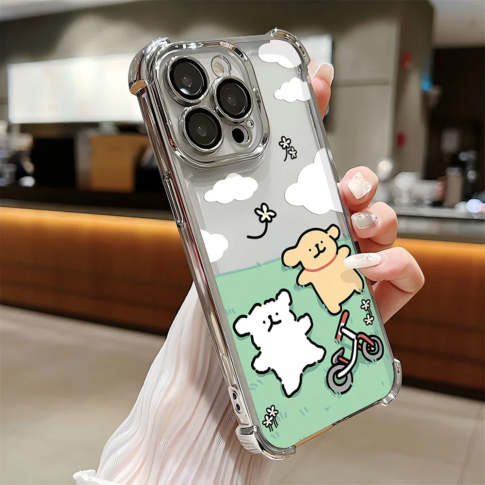 Funda chapada maltesa para cachorros de línea coreana para Infinix Hot 40i 30 30i 10s 9 Play Smart 8 Note 40 Spark Go cubierta anticaída a prueba de golpes - imagen 4