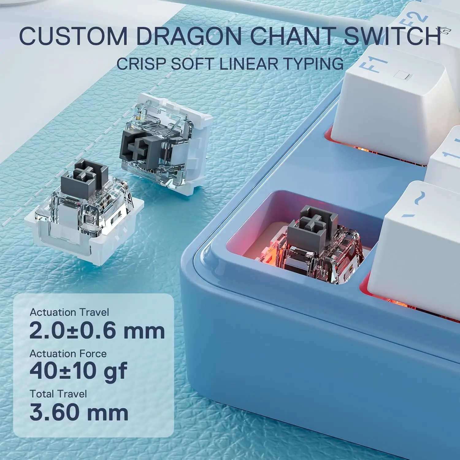 Redragon K707 80% junta con cable RGB Gaming 3 modos 87 teclas TKL Teclado mecánico intercambiable en caliente, amortiguación de ruido, interruptor Dragon Chant - imagen 3