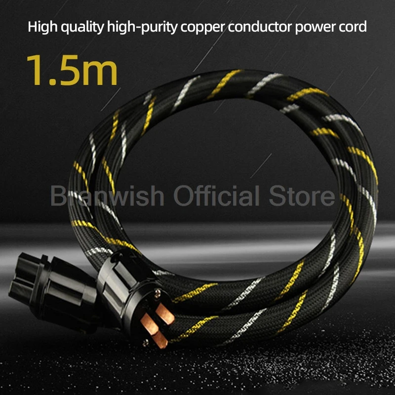 Cable de alimentación de cobre de alta pureza de 1,5 M para reproductor de CD, Cable amplificador de tubo, sistema de Audio HiFi, diseño blindado de baja impedancia - imagen 2