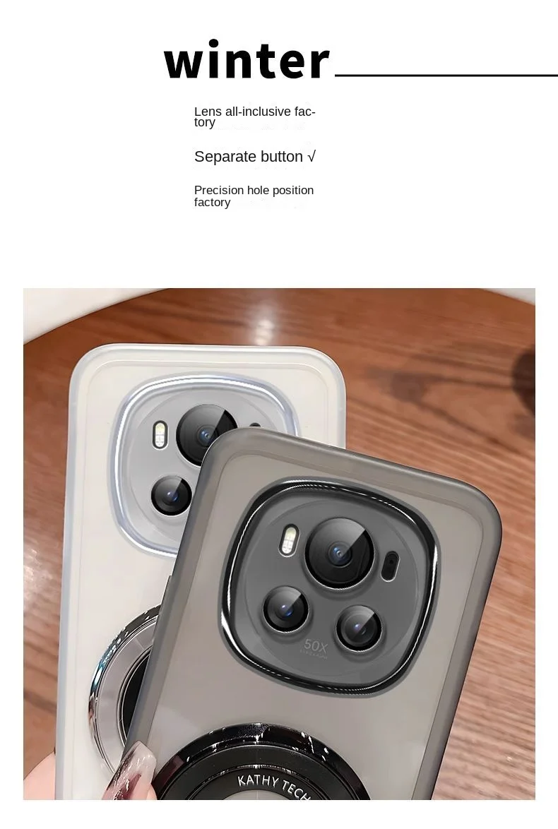 Funda trasera protectora para Huawei Honor Magic 6 5 4 Pro, funda transparente suave con anillo, lente magnética, Magic 6 5 Lite - imagen 4