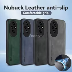 Funda magnética de cuero nobuck a prueba de golpes para Honor 200 Pro 200 Lite, Funda protectora inteligente, Funda trasera