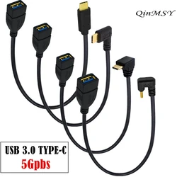 Cable OTG USB-C Macho a USB 2.0/3.0 Hembra 90° 25 cm
