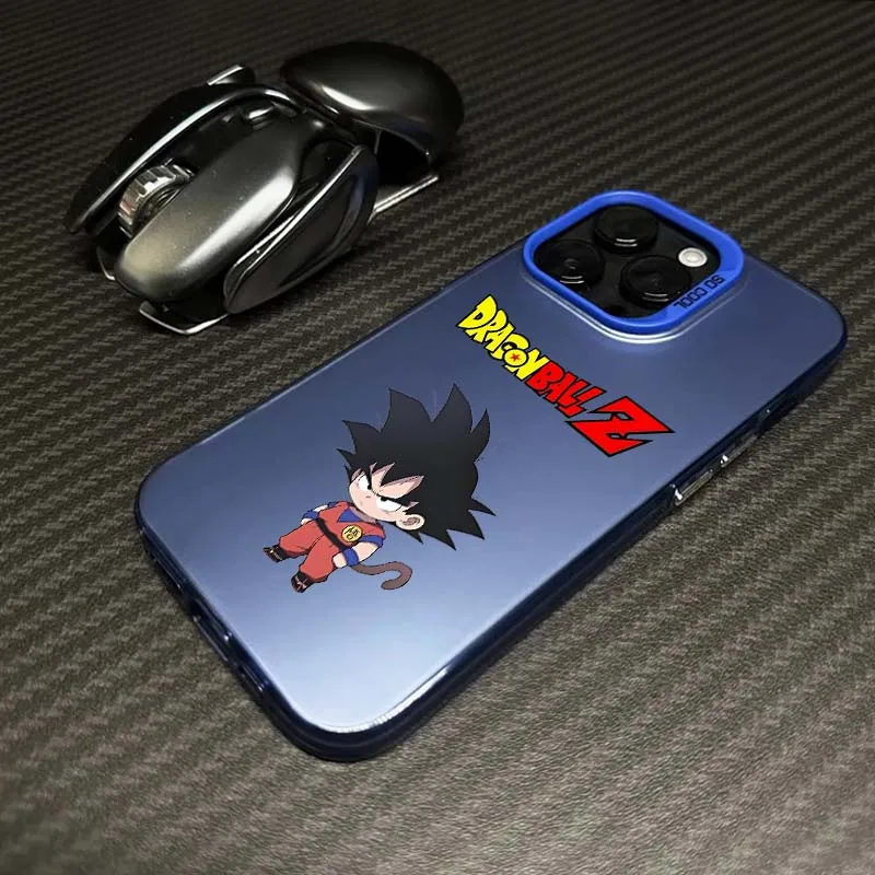 Funda de dibujos animados d-dragon Ball Son Goku para iPhone 17 16 15 14 13 12 11 Air Pro Max Plus Mini funda de teléfono plateada colorida - imagen 2
