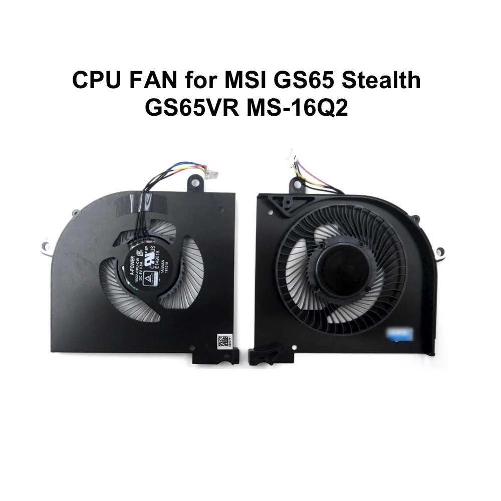 Enfriador de refrigeración de CPU para MSI GS65 Stealth GS65VR MS-16Q2 8SE 8SF 8SG Thin 8RF 8RE Series Laptop CPU ventilador fresco 16Q2-CPU ventilador de PC nuevo