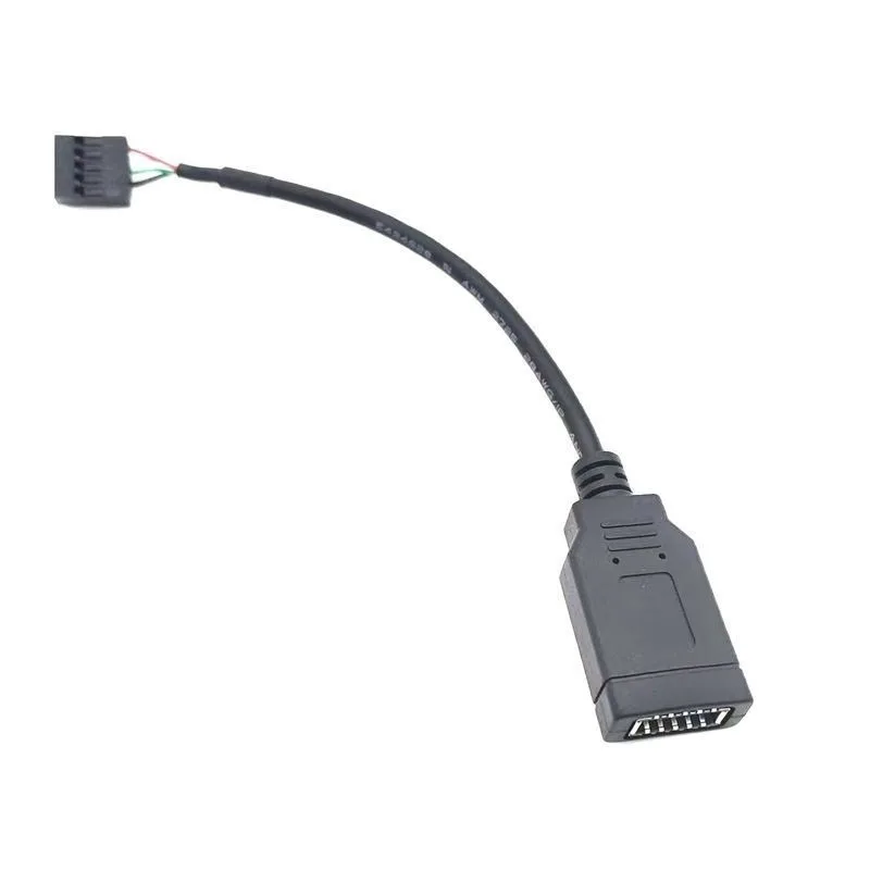 Conector de Cable USB 2,0 de 9 pines a tipo E, placa base interna de 9 pines a tipo KEY A a USB AM, carcasa de PC, adaptador tipo C de Panel frontal - imagen 4