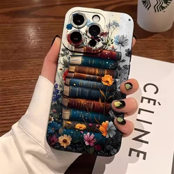 Funda iPhone Antigolpes Estampado Floral Tipo Libro Parachoques
