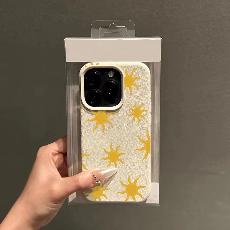 Funda de teléfono con diseño vibrante minimalista de sol amarillo para iPhone 16 11 12 13 14 15 Pro Max 16 Plus XS Max X XR, funda suave a prueba de golpes - imagen 3