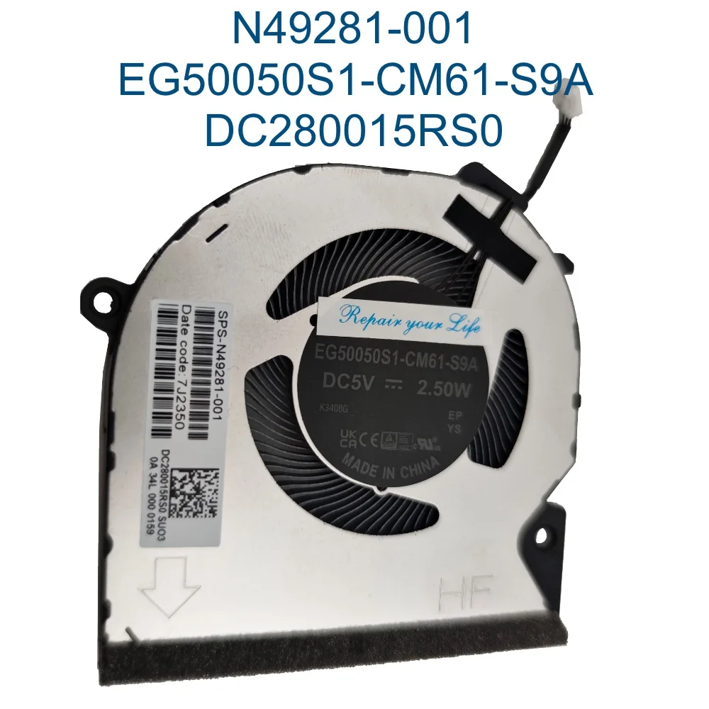 Ventilador de refrigeración GPU para CPU de ordenador portátil HP Envy X360 2 en 1 15-FE FE0013DX fe0023ca fe0514na fe0001tx N49281-001 EG50050S1 CM51 CM61 S9A - imagen 3