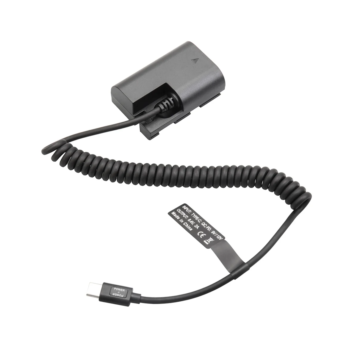 Acoplador simulado de batería de LP-E6, Cable de resorte tipo C para Canon 5D2, 5D3, 5D4, 6D, 6D2, 60D, 7D, 7D2, 70D, 80D, 90D, 5DSR R, R5, R6