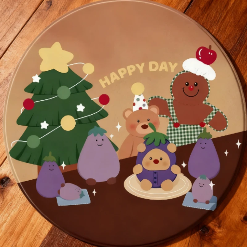 Alfombrilla de ratón dura con árbol de Navidad, pequeña, portátil, para oficina, ordenador portátil, alfombrilla de escritorio, accesorios festivos antideslizantes para juegos en casa y oficina - imagen 5