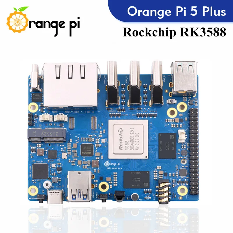 Ordenador de placa única Orange Pi 5 Plus, módulo PCIE RK3588, WiFi-BT externo SSD 8K, placa de desarrollo de demostración Orange Pi5 Plus - imagen 3