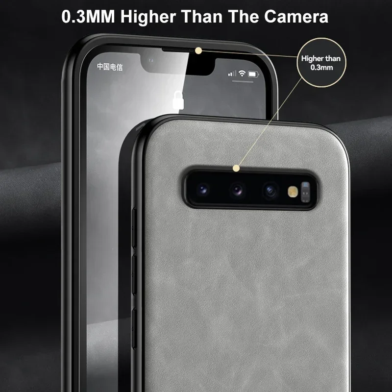 Funda para Samsung S10 S9 Plus Note 10 Plus A56 A36 A26 A16 A55 A35 A15 Funda de cuero de lujo con soporte de placa de Metal para coche - imagen 5