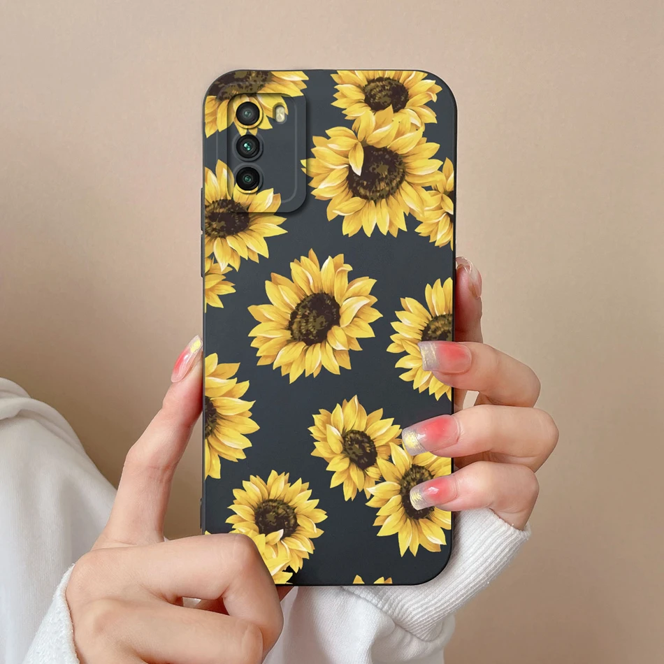 Funda para Xiaomi Poco M3 Pro Floral suave silicona líquida protección de cámara Anti Choc contraportada para Poco M 3 Pro M3Pro Coque Capa - imagen 4