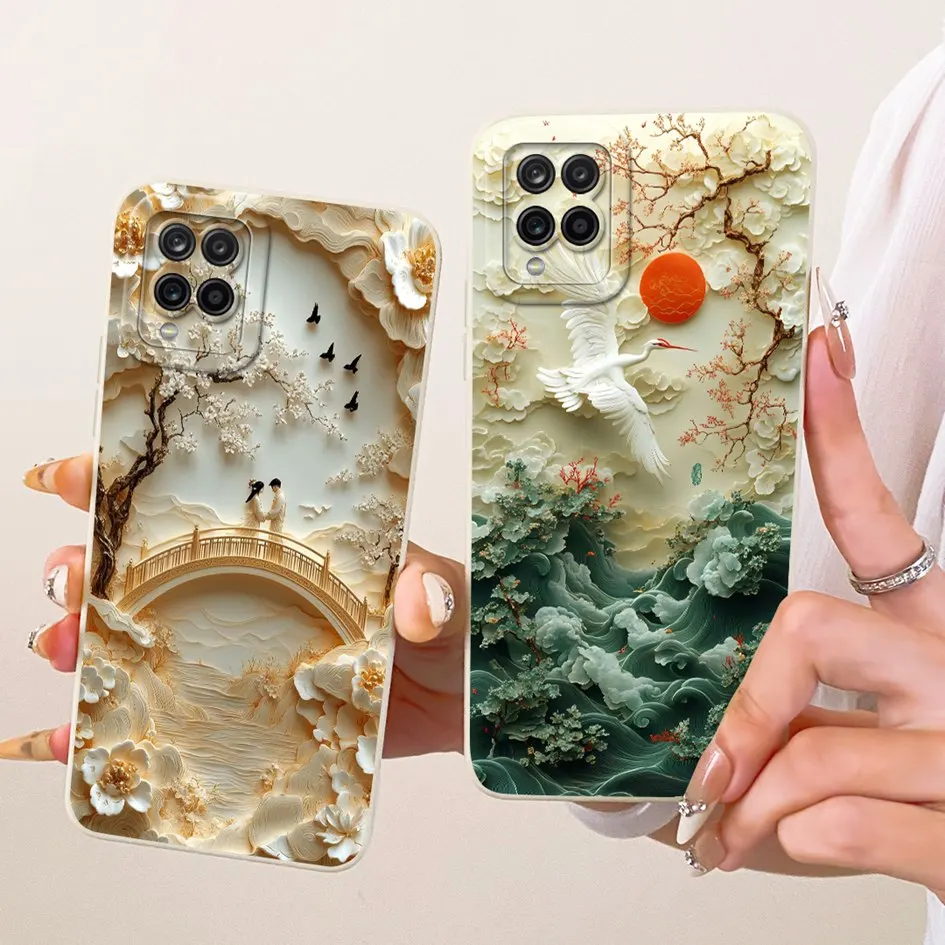 Para Samsung Galaxy A22 M22 funda SM-A225F SM-M225F encantador gato de dibujos animados suave funda de silicona para Samsung M32 A22s 5G A 22 Capa - imagen 3