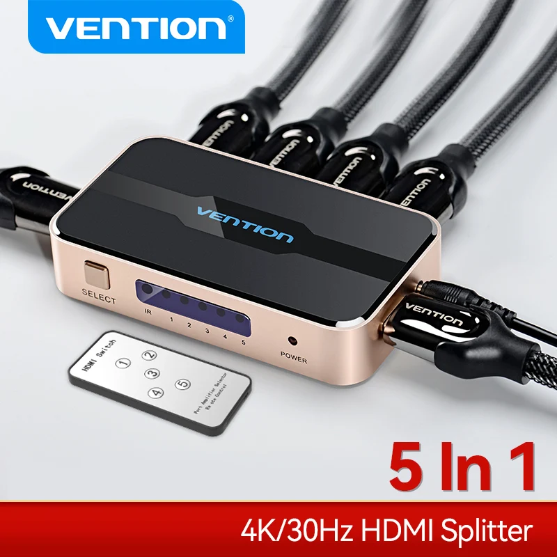 Vention Divisor HDMI 5 en 1 4K/30Hz Adaptador para Consolas TV